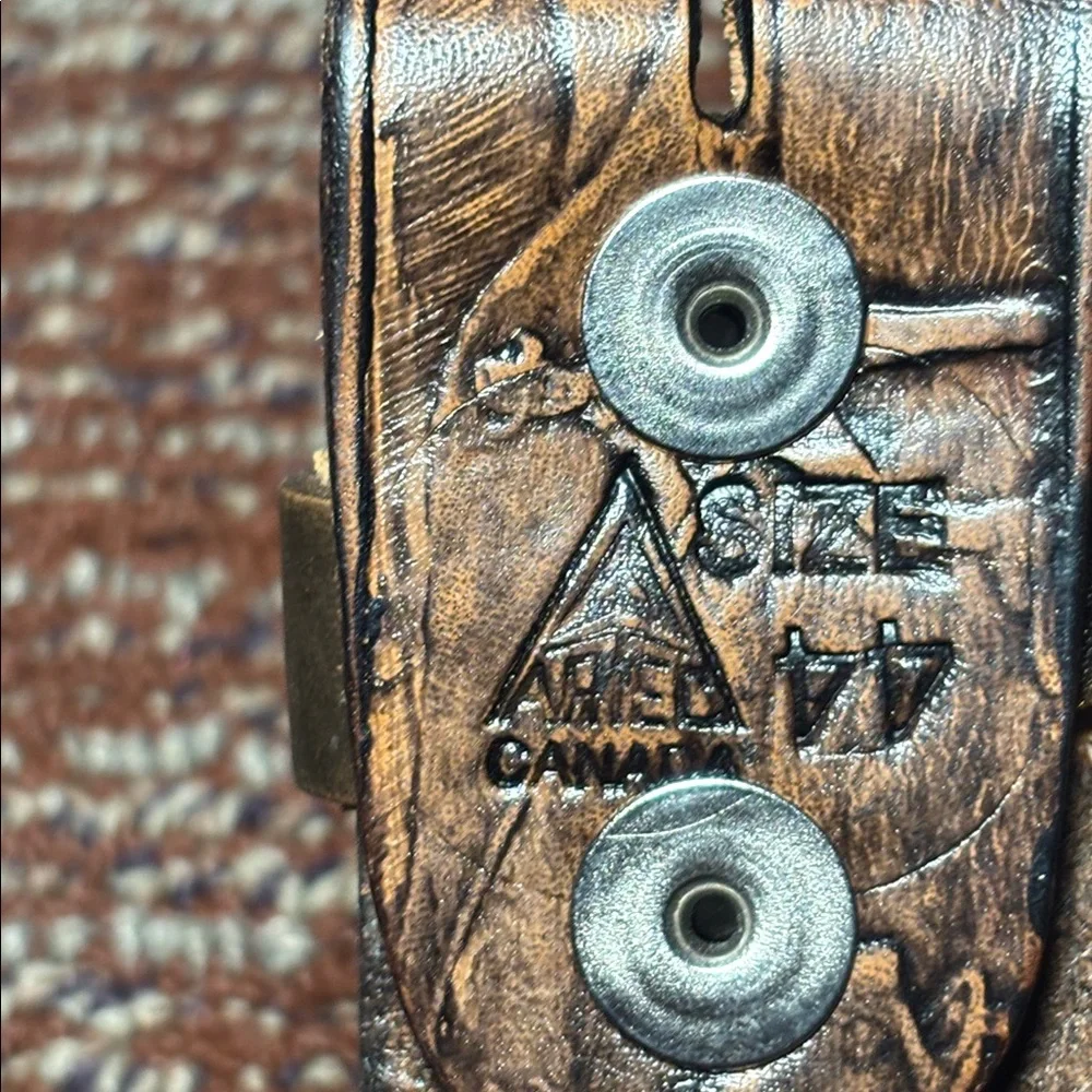 Artec Canada men’s embossed leather belt (no buckle) men’s fishing hunting belt